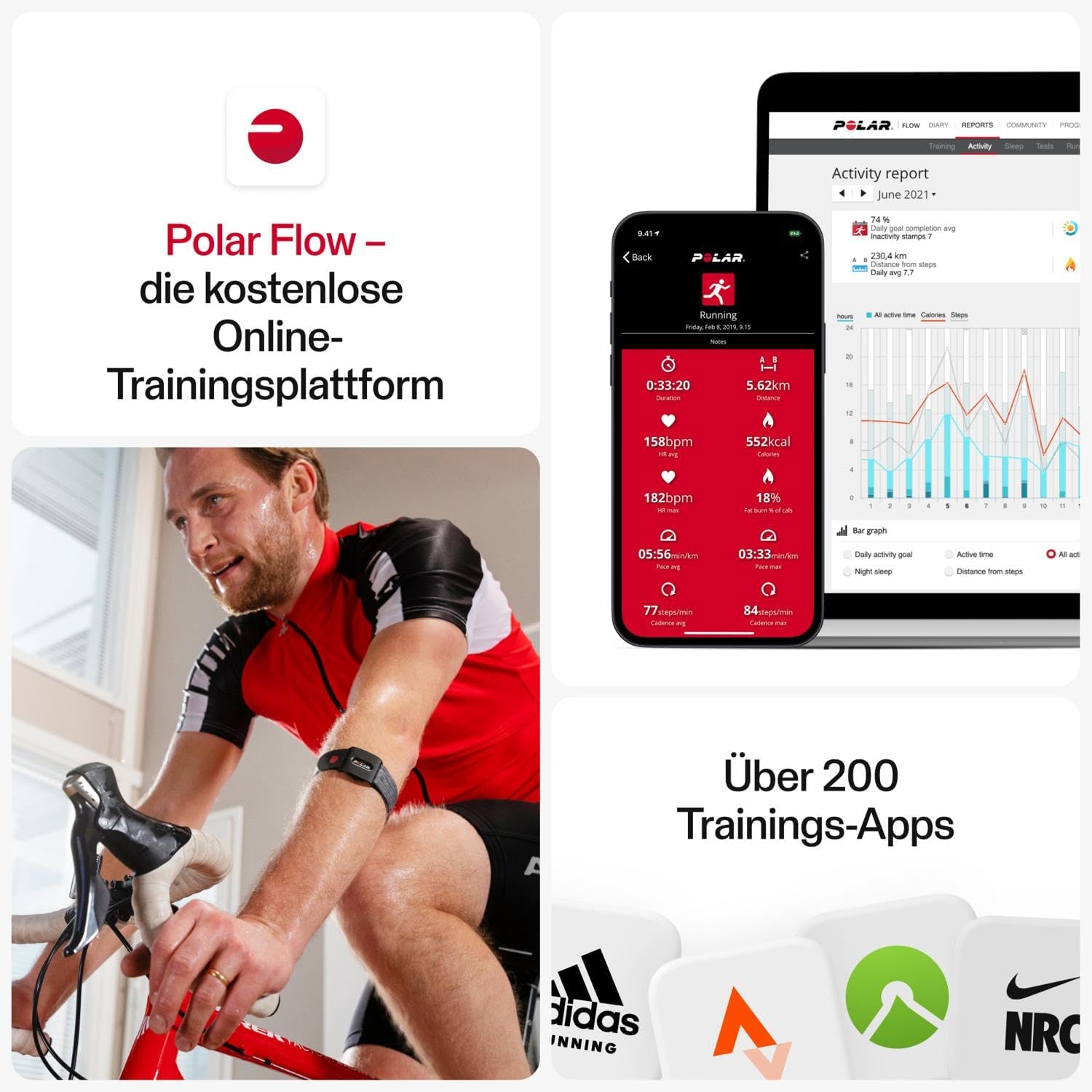 Polar Verity Sense – Armband Mit Optischem Pulsmesser – ANT+ Dual Bluetooth – Pulssensor Für Den Sport Mit Nur Einer Taste – Kompatibel Mit Peloton, Endomondo, Zwift Und Anderen