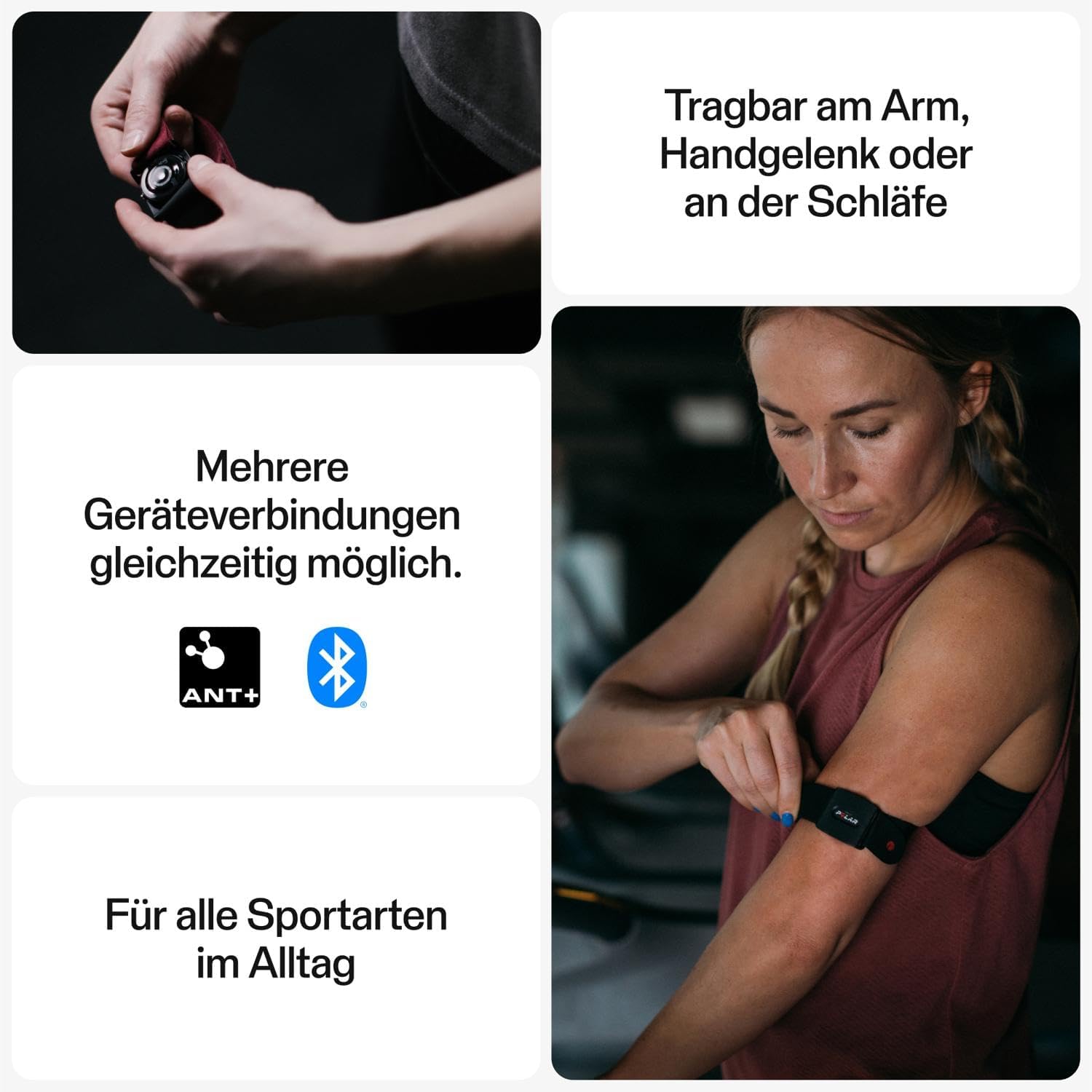 Polar Verity Sense – Armband Mit Optischem Pulsmesser – ANT+ Dual Bluetooth – Pulssensor Für Den Sport Mit Nur Einer Taste – Kompatibel Mit Peloton, Endomondo, Zwift Und Anderen