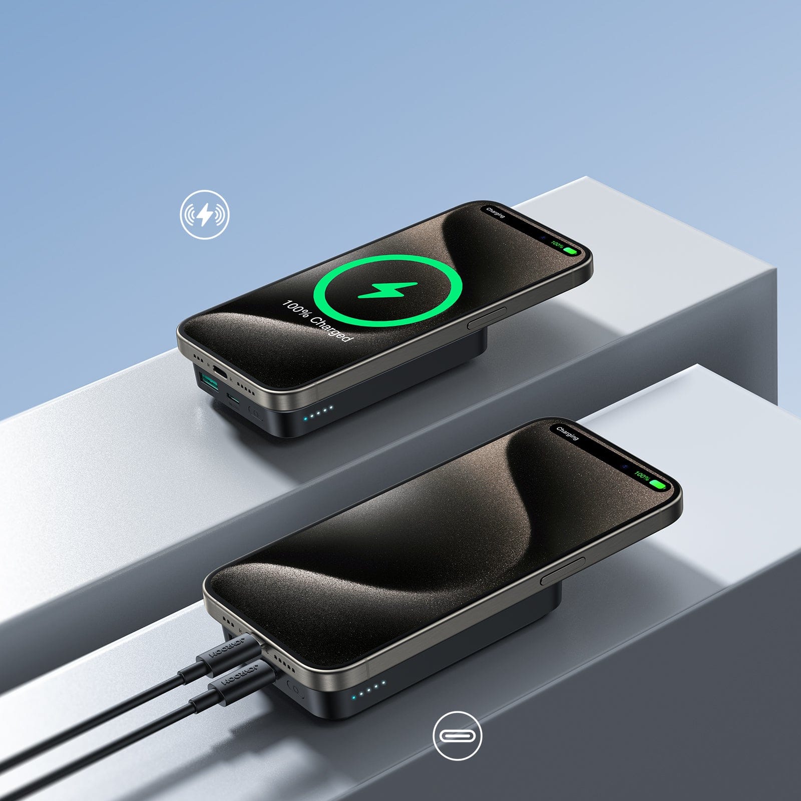 Powerbank 20W 10000mAh MagSafe + USB-C - USB-C cable 0.25m - black