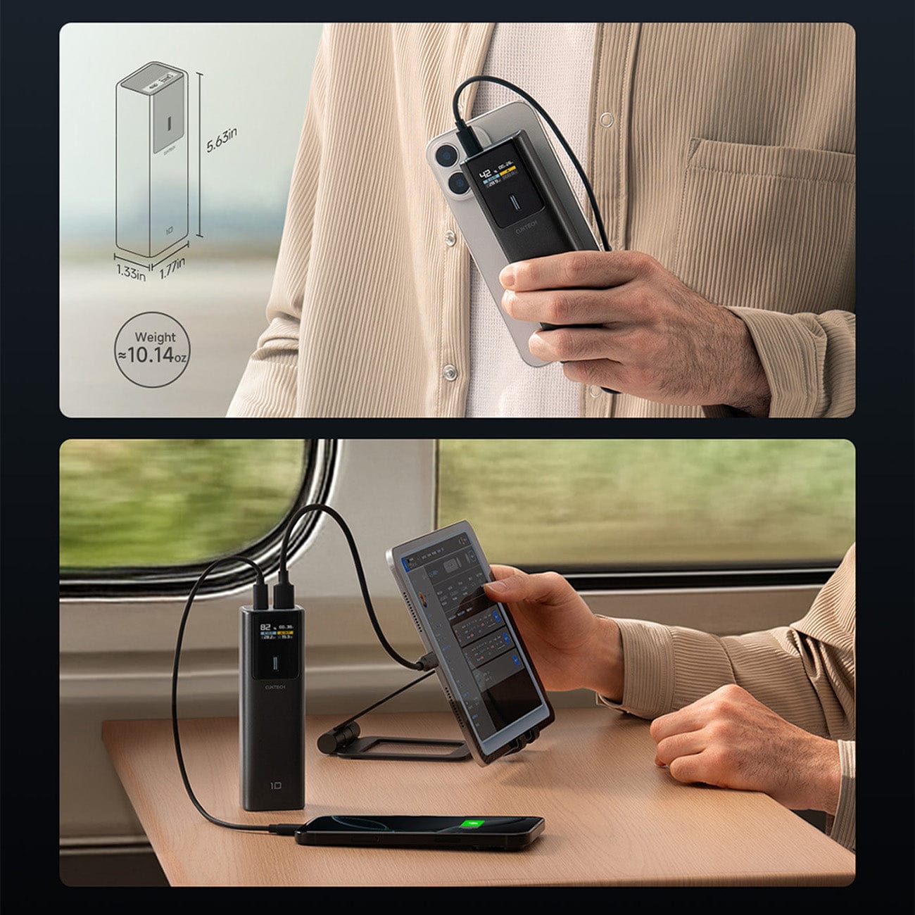 Powerbank Cuktech CKPB100PGLBL 150W 10000mAh USB-C USB-A - black