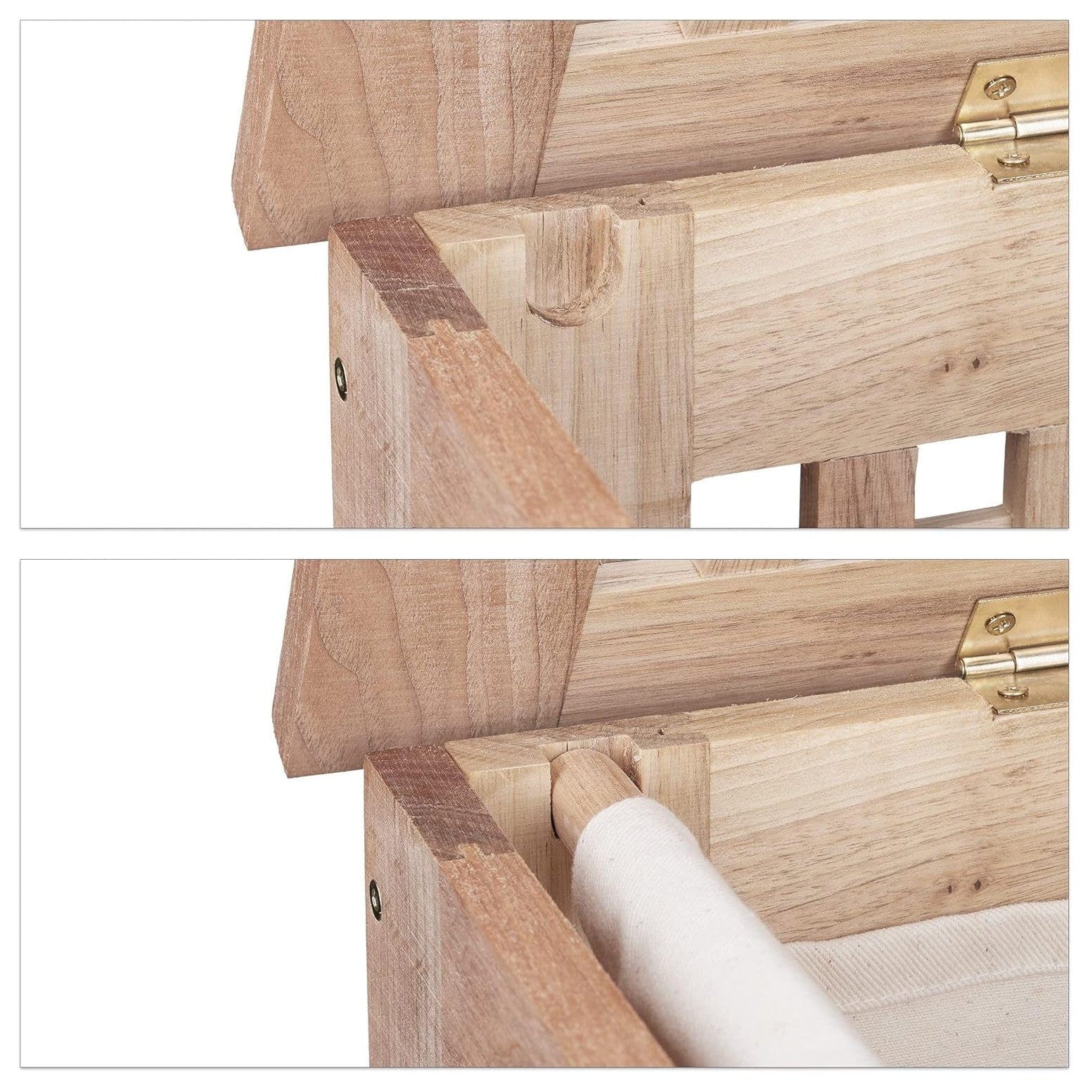 Relaxdays Wäschetruhe Walnuss Mit Deckel, Entnehmbarer Wäschesack Ca. 70 L Volumen, Geschlossener Wäschesammler Holz HBT Ca. 55,5 X 52,5 X 39,5 Cm, Natur