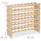 Relaxdays Weinregal, Für 48 Weinflaschen, Stapelbares Flaschenregal, Hxbxt 73 X 82 X 25 Cm, Erweiterbar, Holz, Natur