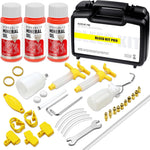 Scheibenbremsen Entlüftungskit Für Shimano, TEKTRO, MAGURA, Inklusive Metall Verbinder Mountainbike Bremsenentlüftungsgerät, Inklusive 180ML Hochleistungs-Mineralbremsflüssigkeit