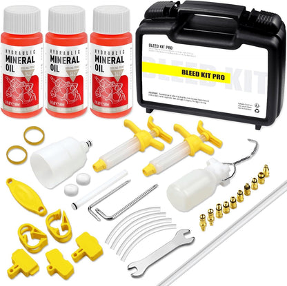 Scheibenbremsen Entlüftungskit Für Shimano, TEKTRO, MAGURA, Inklusive Metall Verbinder Mountainbike Bremsenentlüftungsgerät, Inklusive 180ML Hochleistungs-Mineralbremsflüssigkeit