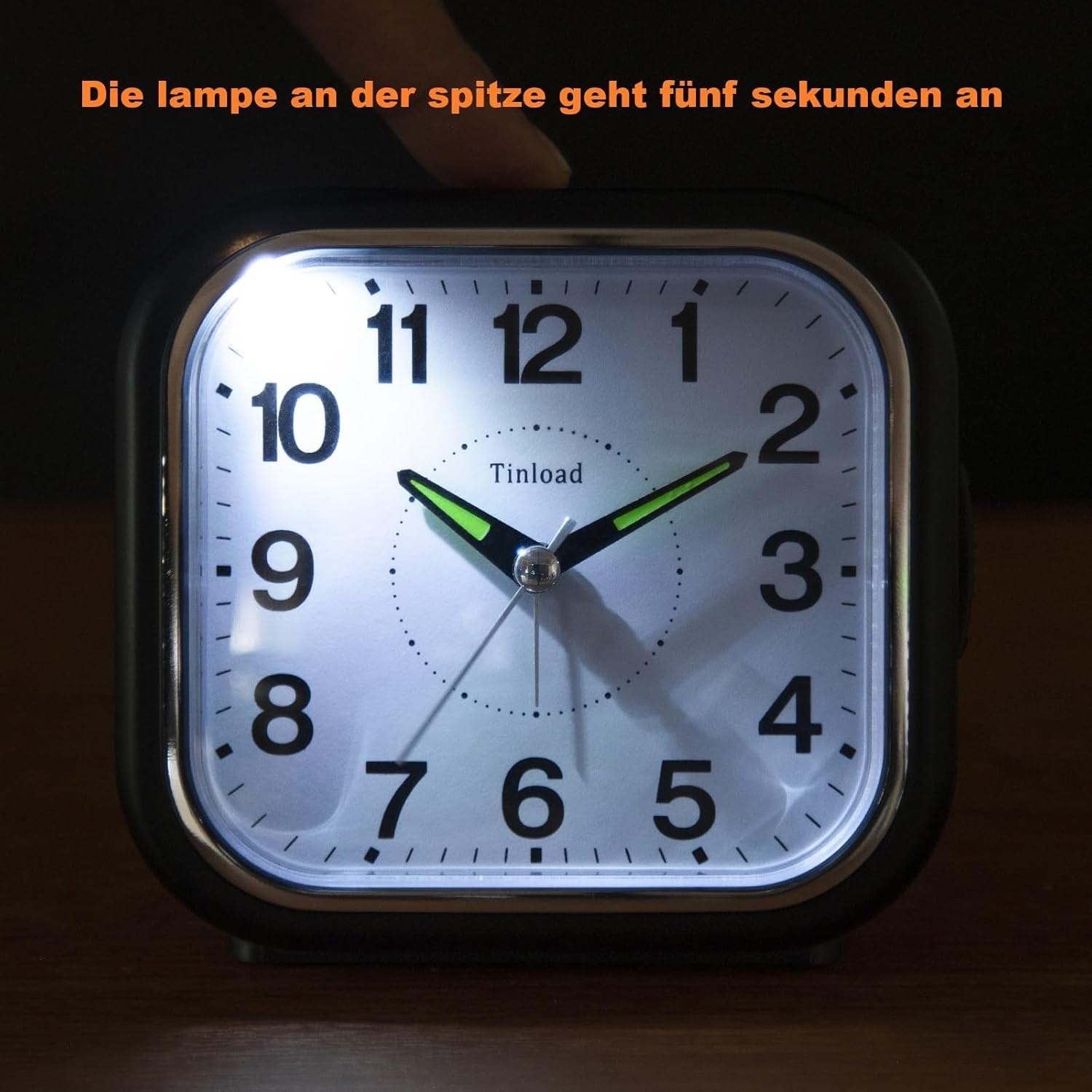 Seniorenwecker Extra Deutlich Analog Quarz Ohne Ticken Große Zahlen Extra Lautes Glockensignal, Lauter Wecker Für Schwerschläfer （Schwarz）