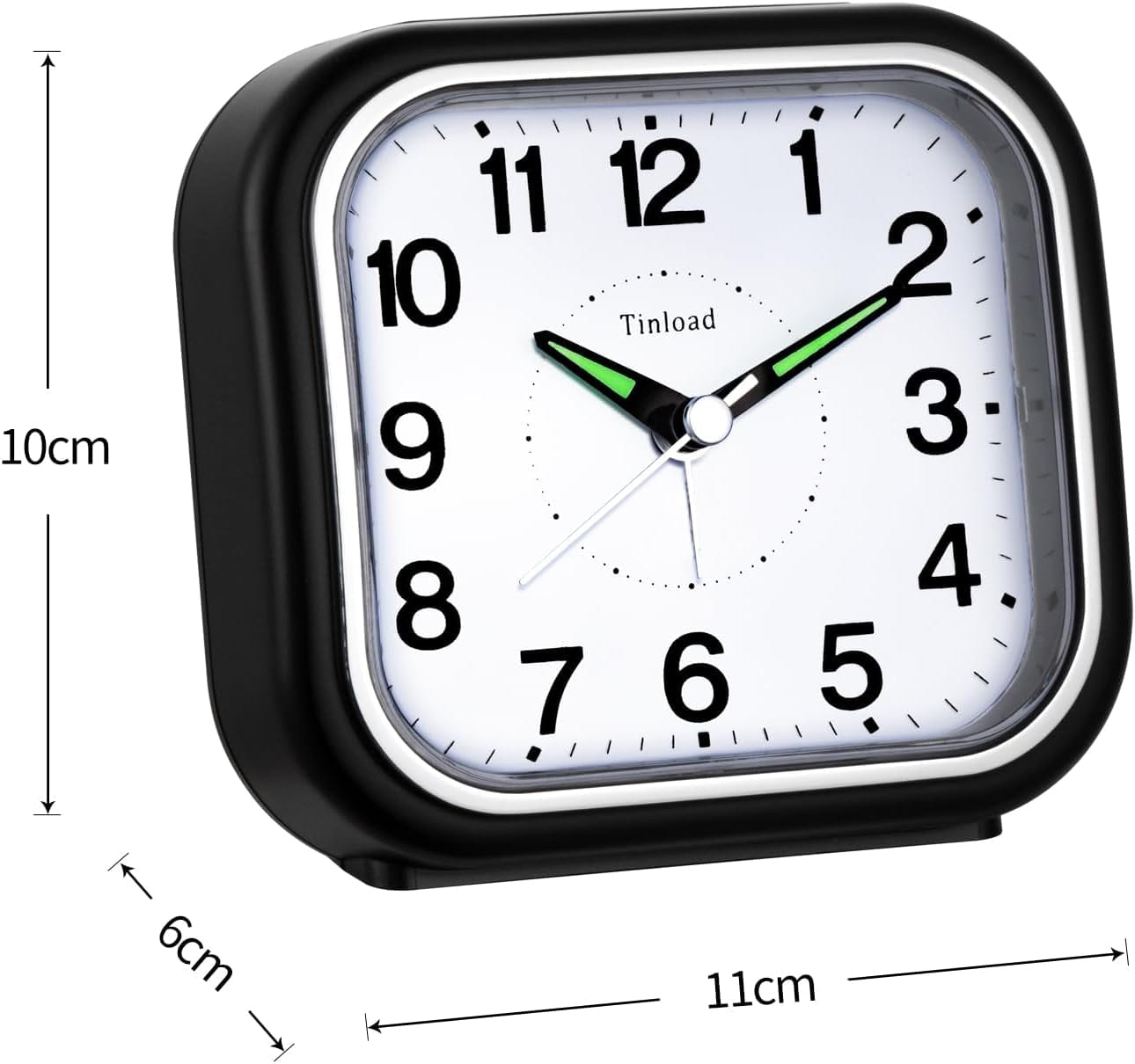 Seniorenwecker Extra Deutlich Analog Quarz Ohne Ticken Große Zahlen Extra Lautes Glockensignal, Lauter Wecker Für Schwerschläfer （Schwarz）