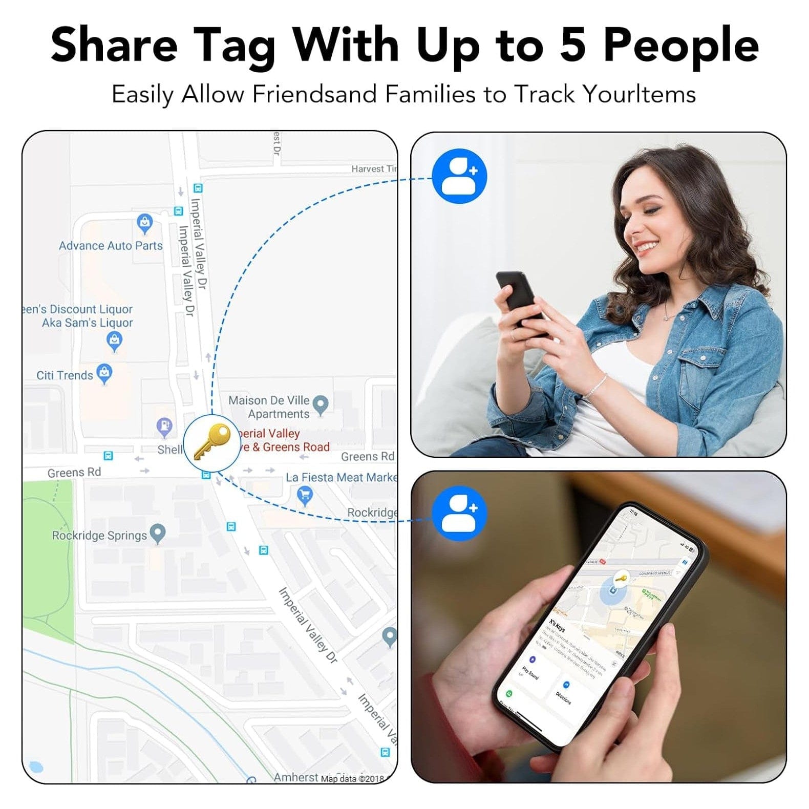 Smart Air Tracker Tag 4Er Pack, Schlüsselfinder Keyfinder Kompatibel Mit Apple Wo Ist? APP (Ios NUR), Bluetooth Key Finder Für Gepäck/Taschen/Koffer, Austauschbarer Akku [Wetag Pro]