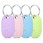 Smart Air Tracker Tag 4Er Pack, Schlüsselfinder Keyfinder Kompatibel Mit Apple Wo Ist? APP (Ios NUR), Bluetooth Key Finder Für Gepäck/Taschen/Koffer, Austauschbarer Akku [Wetag Pro] 4 Farben