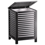 SMIBUY Großer Wäschekorb Aus Bambus Mit Deckel Zur Aufbewahrung Von Kleidung, Spielzeug Und Handtüchern (Nussbaum) Schwarz