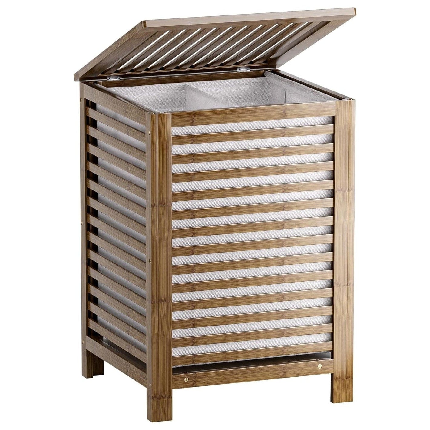 SMIBUY Großer Wäschekorb Aus Bambus Mit Deckel Zur Aufbewahrung Von Kleidung, Spielzeug Und Handtüchern (Nussbaum) Walnuss