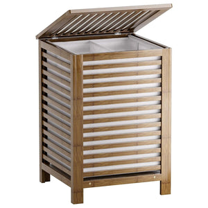 SMIBUY Großer Wäschekorb Aus Bambus Mit Deckel Zur Aufbewahrung Von Kleidung, Spielzeug Und Handtüchern (Nussbaum) Walnuss