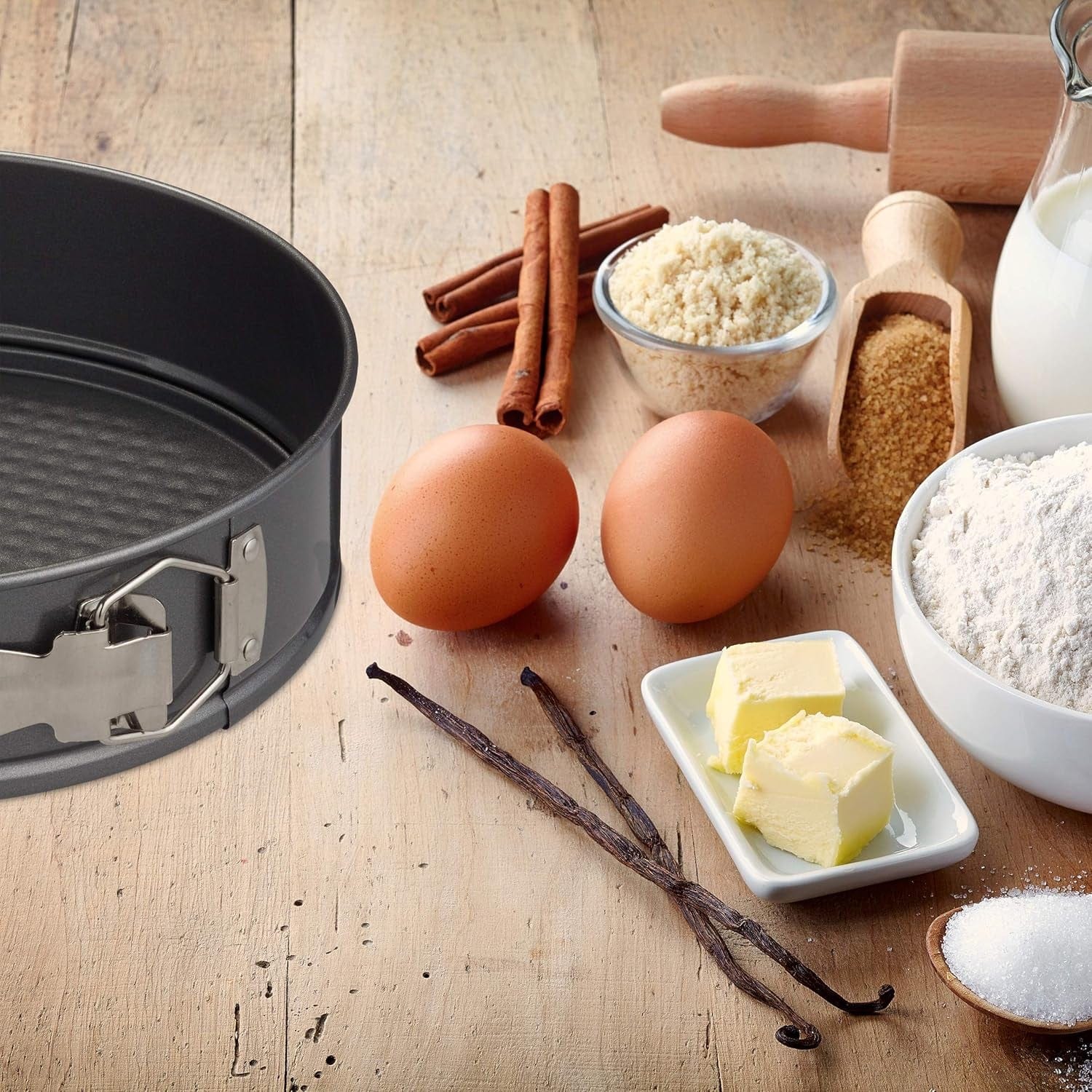 Springform 4er-Set, Rund, Ø 18/24/26/28 Cm,, Antihaft, 250° Hitzebeständig, Stahl, Standard Single