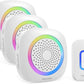 TECKNET Funkklingel, Kabellose Türklingel Mit RGB Licht, IP66 Wasserdicht Außen Funkklingel Batteriebetrieben, 400M Reichweite, 60 Melodien, Funk Klingel Haustür Kit Mit 4,5 Jahre Lebensdauer Weiß