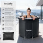 Tectake® Eisbadewanne Mit Abdeckung, Eisbaden Tonne, Badewanne Für Eisbad, Eistonne, Aufblasbare Badetonne Wassertonne, Faltbare Badewanne Erwachsene Für Kältetherapie & Sportler - Ø 75 X 75 Cm