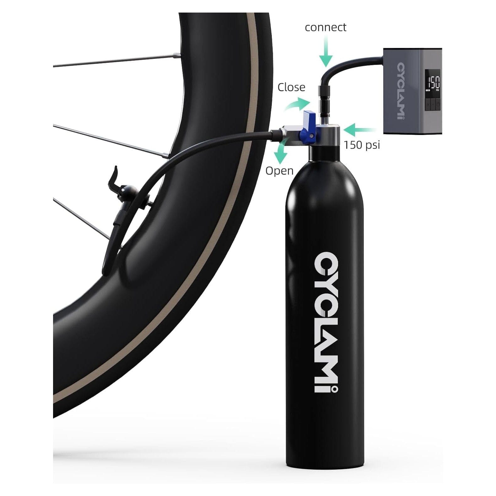 Tubeless Reifen Booster Inflator 1.3 Liter Für Rennräder Und Mountainbikes Mit AV/FV