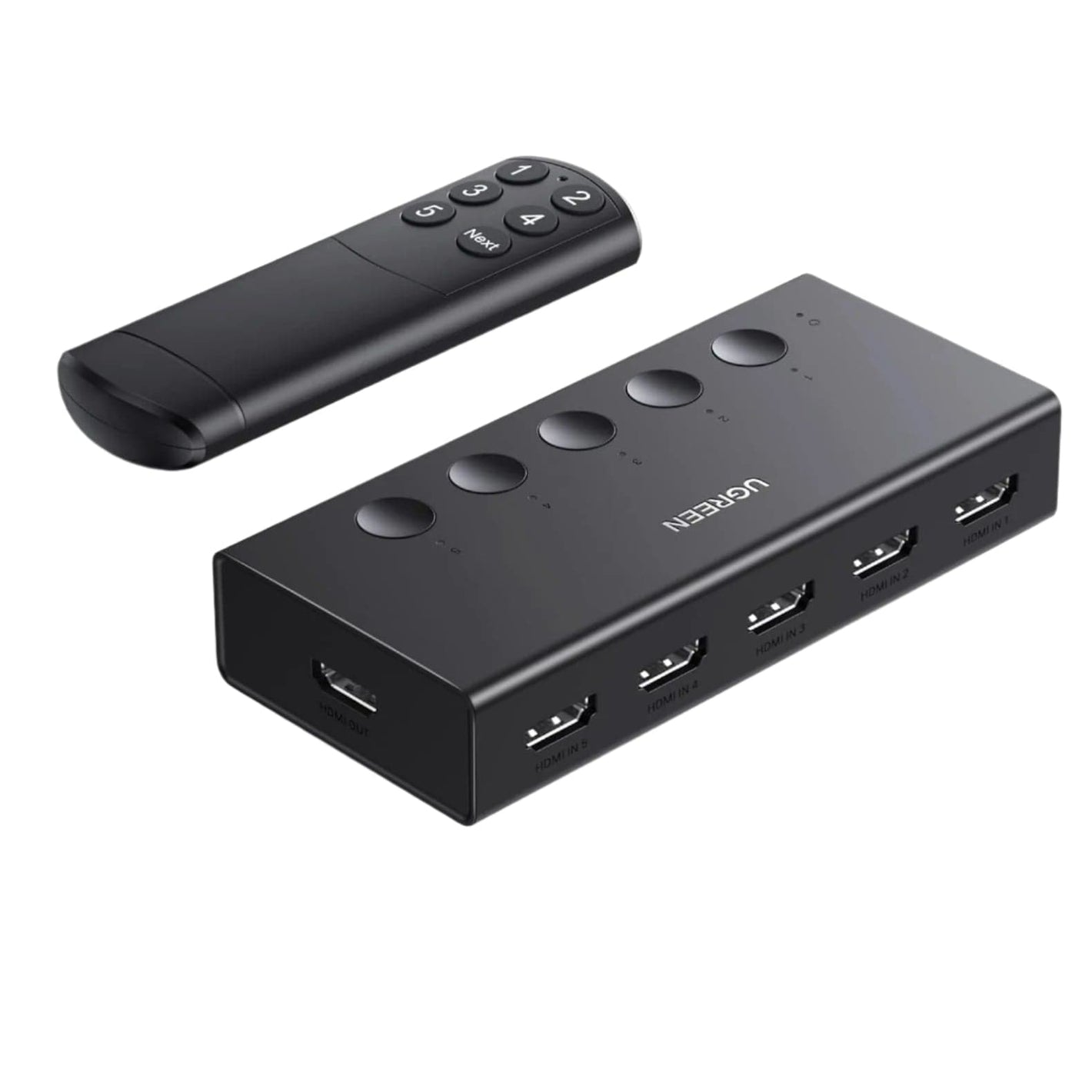 UGREEN HDMI 2.0 5-Port KVM Switch Splitter, 4K@60Hz Support for 3D/CEC/HDR/HDCP 2.2, Compatible with PS5/4, Xbox, Apple TV, Skybox, Blu-Ray, HDTV, and Monitors