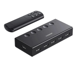 UGREEN HDMI 2.0 5-Port KVM Switch Splitter, 4K@60Hz Support for 3D/CEC/HDR/HDCP 2.2, Compatible with PS5/4, Xbox, Apple TV, Skybox, Blu-Ray, HDTV, and Monitors