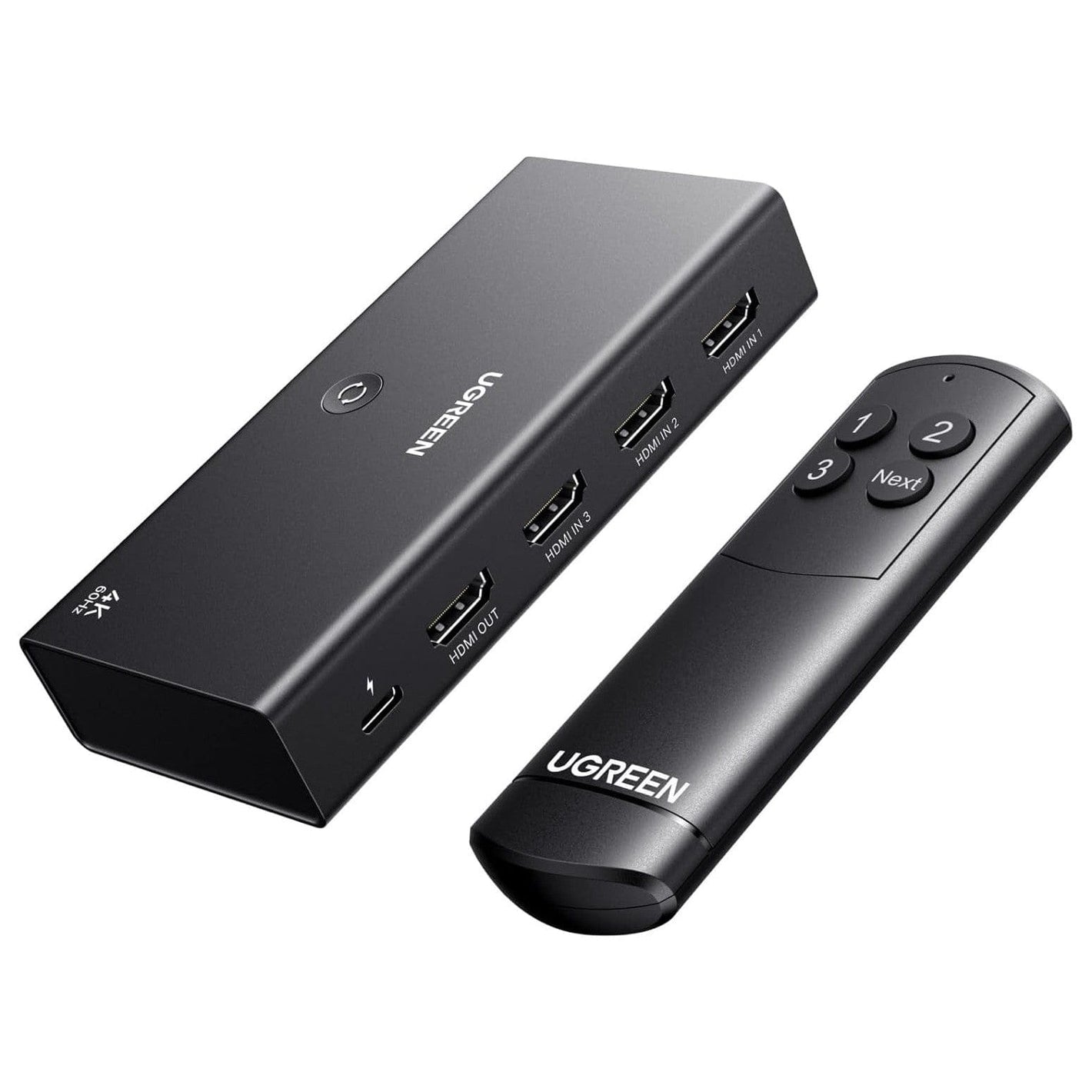 UGREEN HDMI Switch 3 in 1 Out 4K@60Hz, HDMI Splitter Mit Fernbedienung Unterstützt HDR10+ CEC HDCP2.2 Kompatibel Mit Switch PS5/4/3 Xbox Blu Ray Player