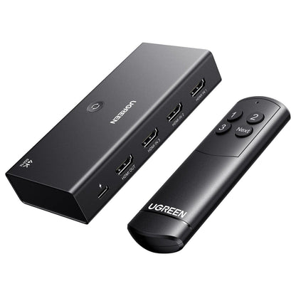 UGREEN HDMI Switch 3 in 1 Out 4K@60Hz, HDMI Splitter Mit Fernbedienung Unterstützt HDR10+ CEC HDCP2.2 Kompatibel Mit Switch PS5/4/3 Xbox Blu Ray Player