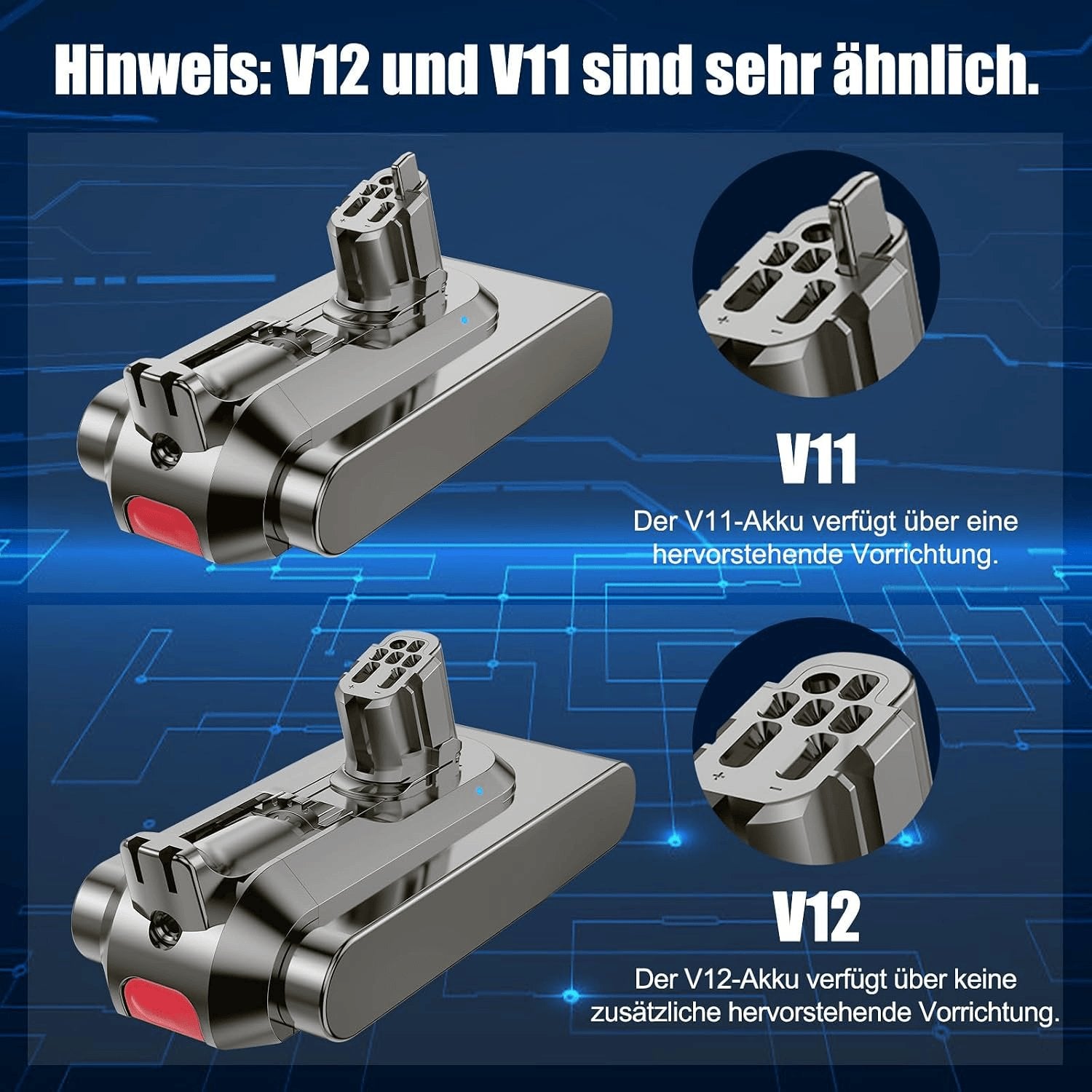 V12 Akku Für Dyson V12, Akku Kompatibel Mit V12Detect Slim/Detect Slim Absolute Fluffy SV20 SV26 SV30 SV34 SV46 Staubsauger (Nicht Für V11 SV12) V12-30