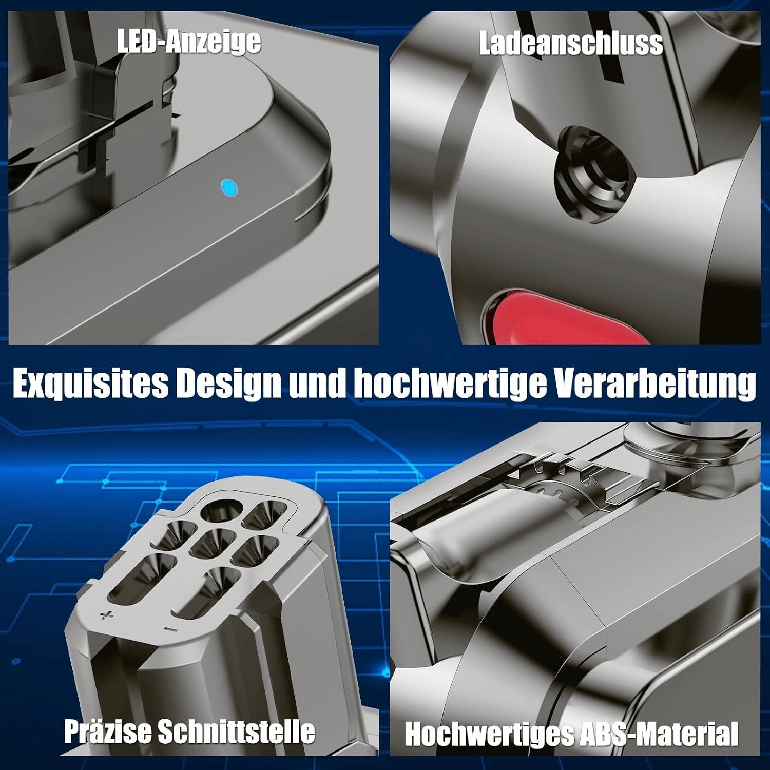 V12 Akku Für Dyson V12, Akku Kompatibel Mit V12Detect Slim/Detect Slim Absolute Fluffy SV20 SV26 SV30 SV34 SV46 Staubsauger (Nicht Für V11 SV12) V12-30