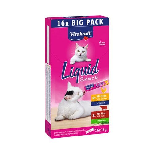 Vitakraft Liquid Snack – Chicken and Beef (90g, 16-Pack)
