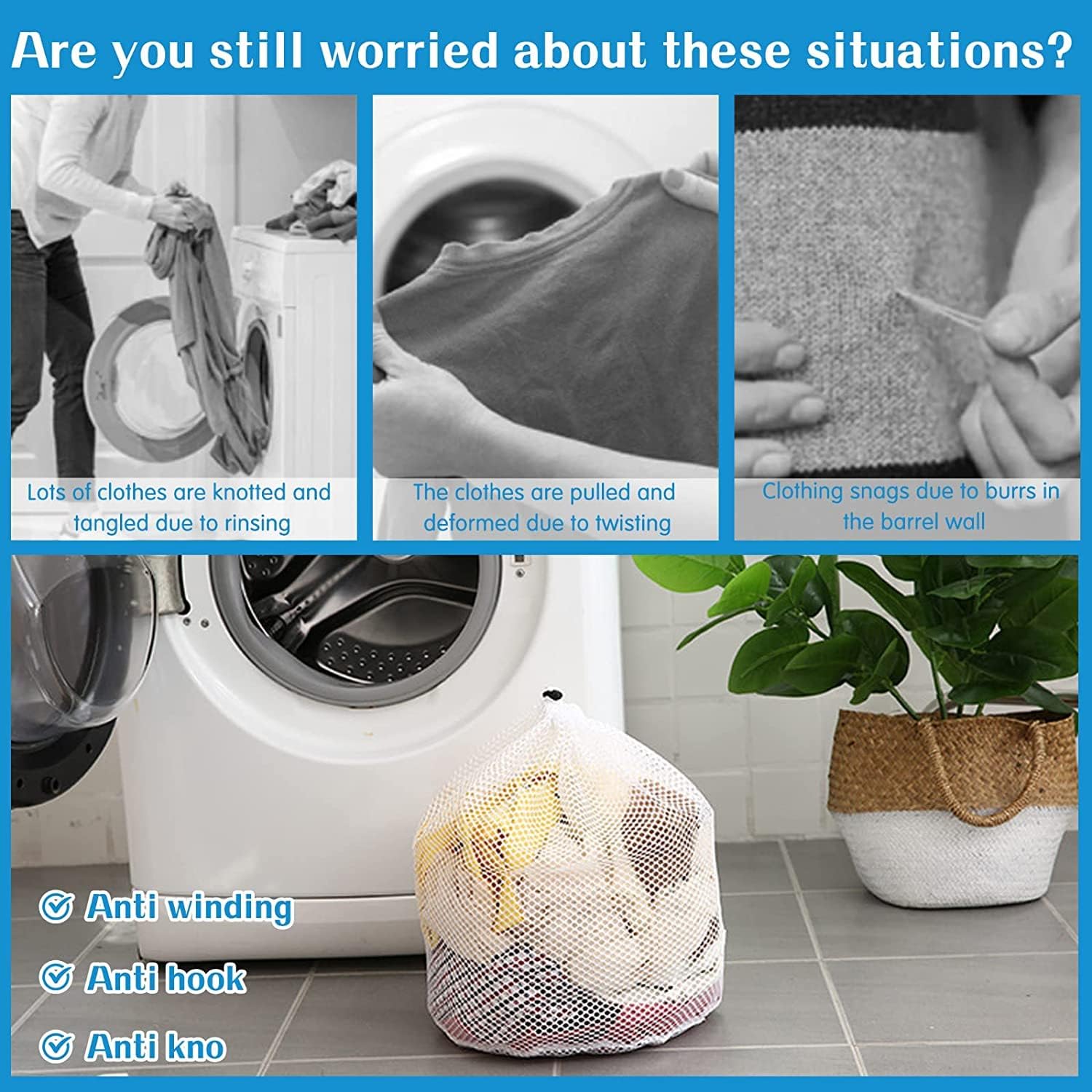 Wäschenetz mit Kordelzug 80 X 60 Cm