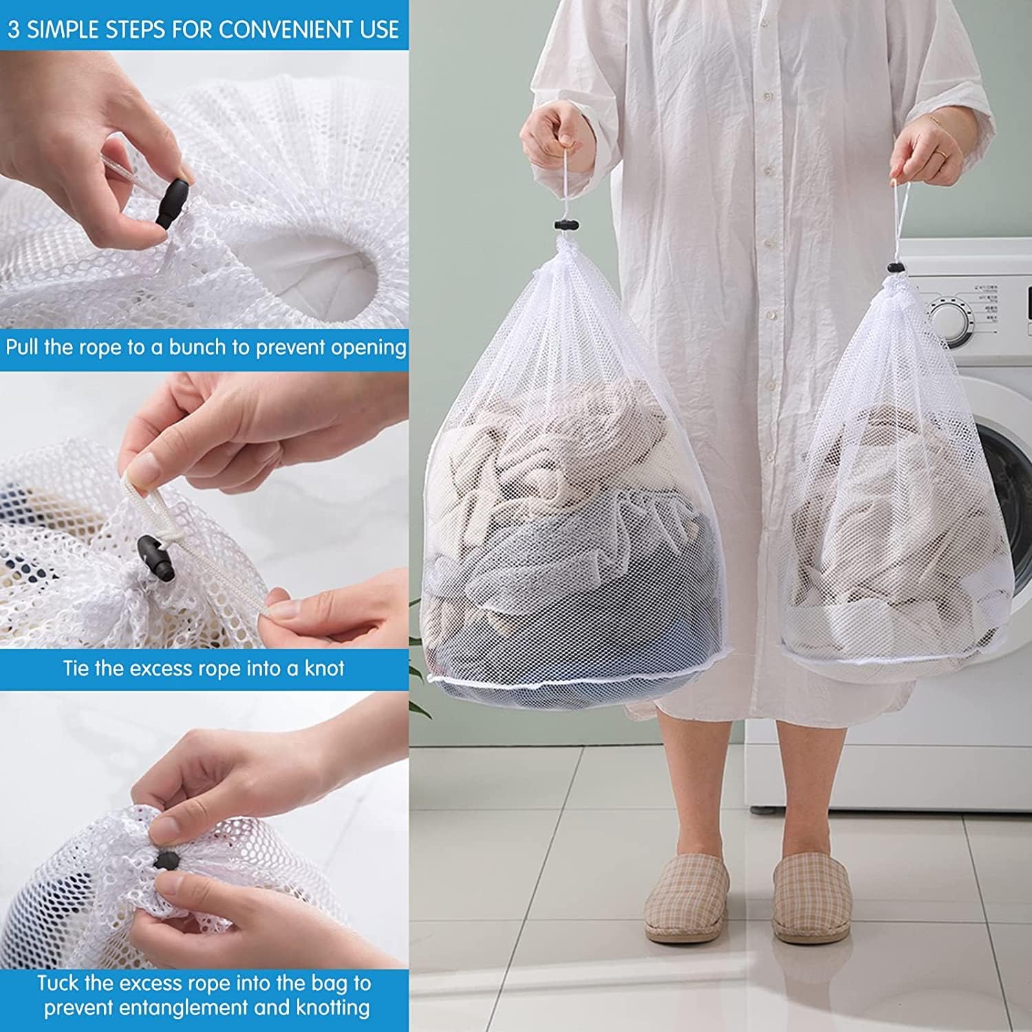 Wäschenetz mit Kordelzug 80 X 60 Cm