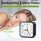 Wecker Analog Ohne Ticken Wecker Mit Licht, Batteriebetrieben, Lauter Alarm, Schlummerfunktion, Geräuschlos, Leuchtziffern Tragbarer Leise Klein Reisewecker Für Tiefschläfer Schwarz
