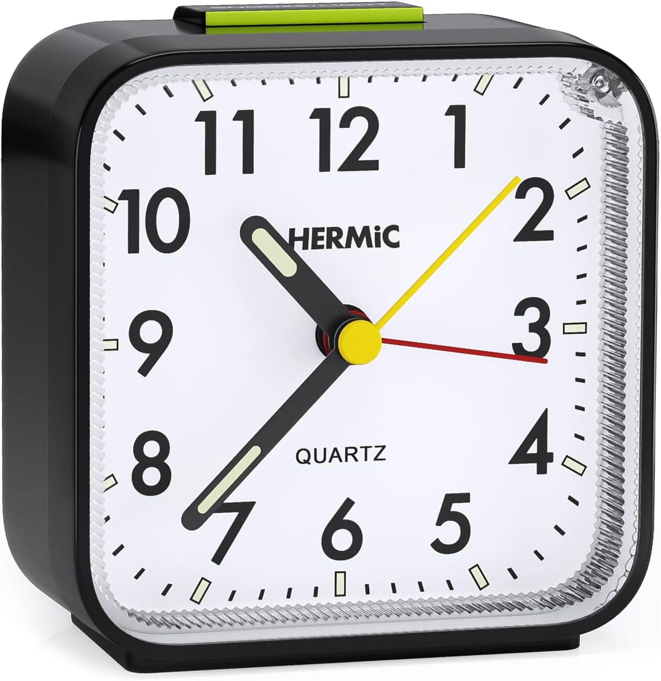 Wecker Analog Ohne Ticken Wecker Mit Licht, Batteriebetrieben, Lauter Alarm, Schlummerfunktion, Geräuschlos, Leuchtziffern Tragbarer Leise Klein Reisewecker Für Tiefschläfer Schwarz