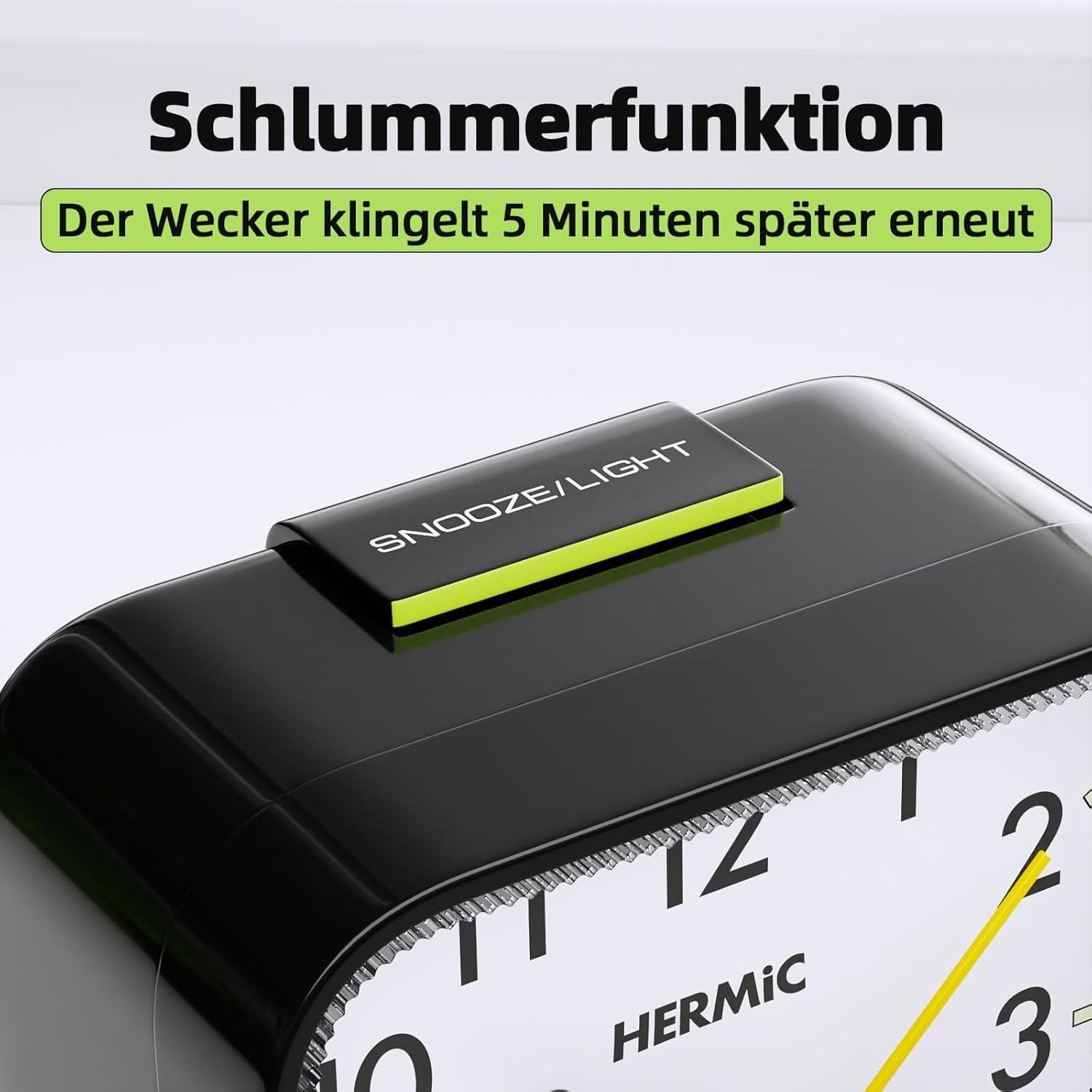 Wecker Analog Ohne Ticken Wecker Mit Licht, Batteriebetrieben, Lauter Alarm, Schlummerfunktion, Geräuschlos, Leuchtziffern Tragbarer Leise Klein Reisewecker Für Tiefschläfer Schwarz