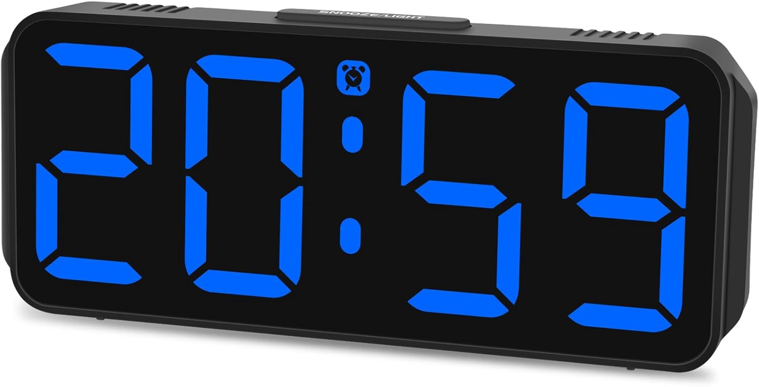 Wecker Digital Ohne Ticken Wecker Für Kinder Kleiner Uhr Lautstärke Und Helligkeit Einstellbar Snooze Funktion 12/24 Stunden Netzbetrieben(Weiß) Schwarz-Weiß