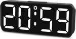 Wecker Digital Ohne Ticken Wecker Für Kinder Kleiner Uhr Lautstärke Und Helligkeit Einstellbar Snooze Funktion 12/24 Stunden Netzbetrieben(Weiß) Schwarz-Weiß