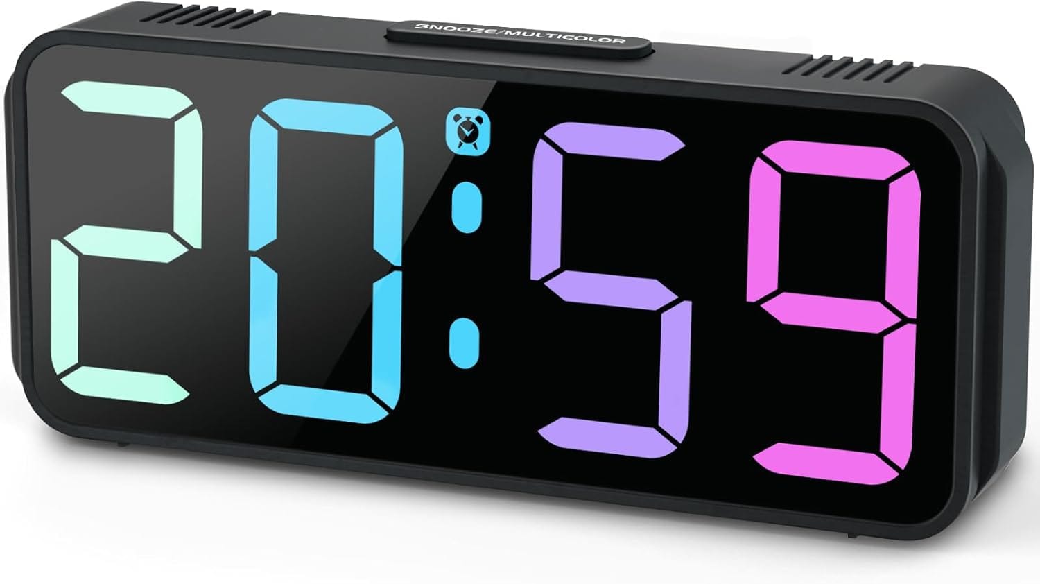 Wecker Digital Ohne Ticken Wecker Für Kinder Kleiner Uhr Lautstärke Und Helligkeit Einstellbar Snooze Funktion 12/24 Stunden Netzbetrieben(Weiß) Schwarz-Weiß