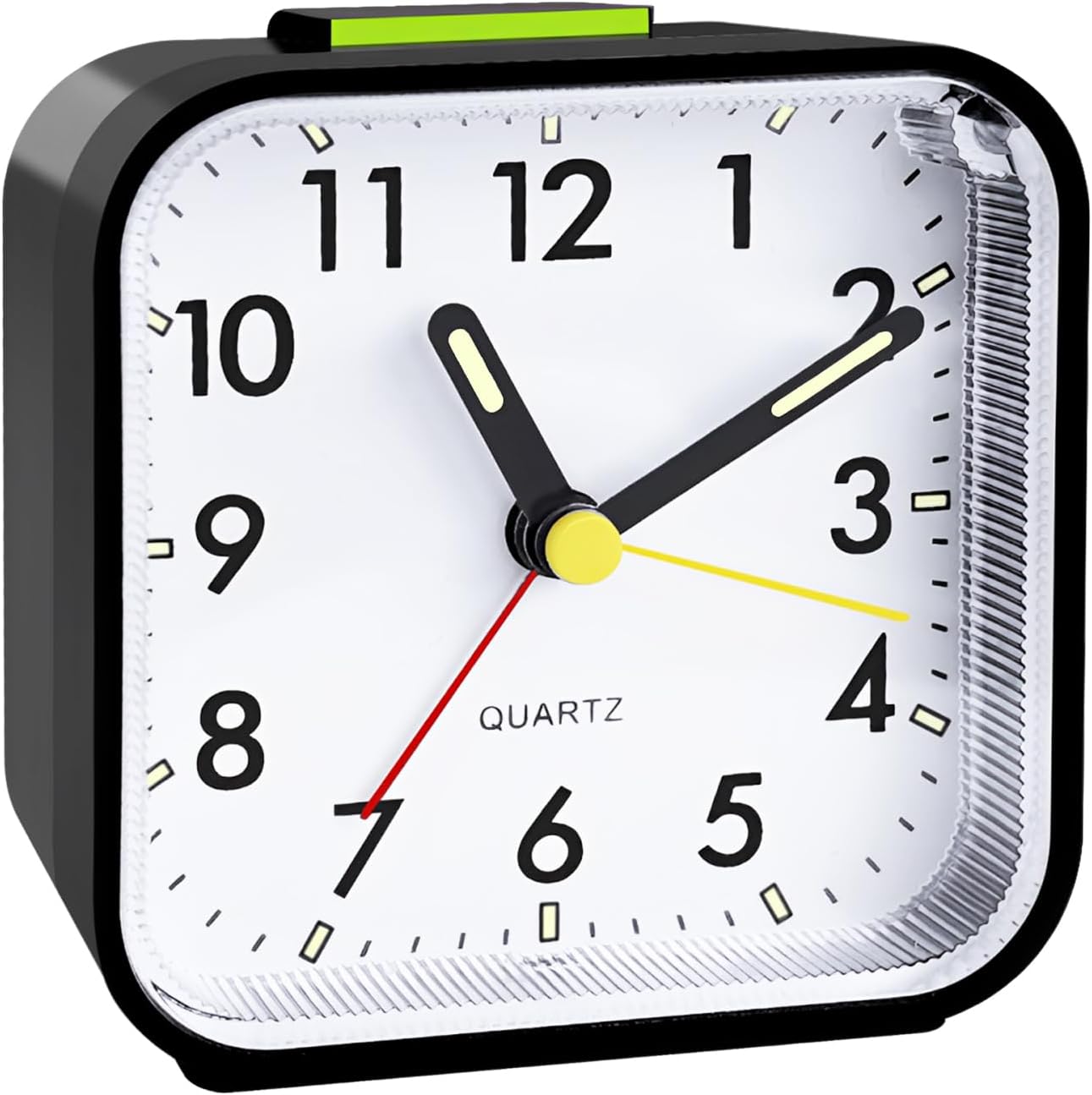 Wecker,Wecker Analog Ohne Ticken,Batteriebetrieben, Lauter Alarm,Schlummerfunktion,Geräuschloser Betrieb, Leuchtendes Display, Tragbares Design Für Tiefschläfer. (Schwarz) Schwarz
