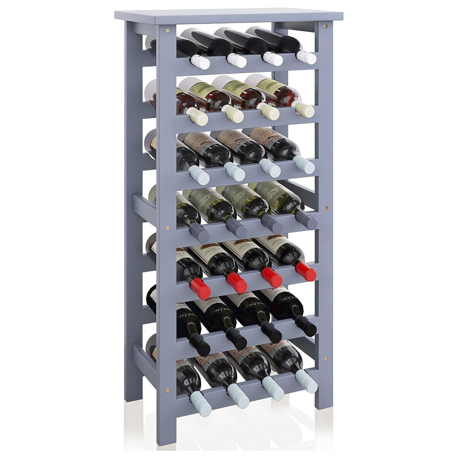 Weinregal 28 Flaschen Grau