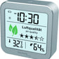 WL1020 Funkwanduhr Mit Luftgüteanzeige, Temperatur & Luftfeuchtigkeit, Tvoc-Sensor, 5-Sterne-Bewertung, Alarm, 12/24H-Format Und Schlummerfunktion – Weiß Mit Led-Hintergrundbeleuchtung Single