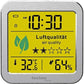 WL1020 Funkwanduhr Mit Luftgüteanzeige, Temperatur & Luftfeuchtigkeit, Tvoc-Sensor, 5-Sterne-Bewertung, Alarm, 12/24H-Format Und Schlummerfunktion – Weiß Mit Led-Hintergrundbeleuchtung Single