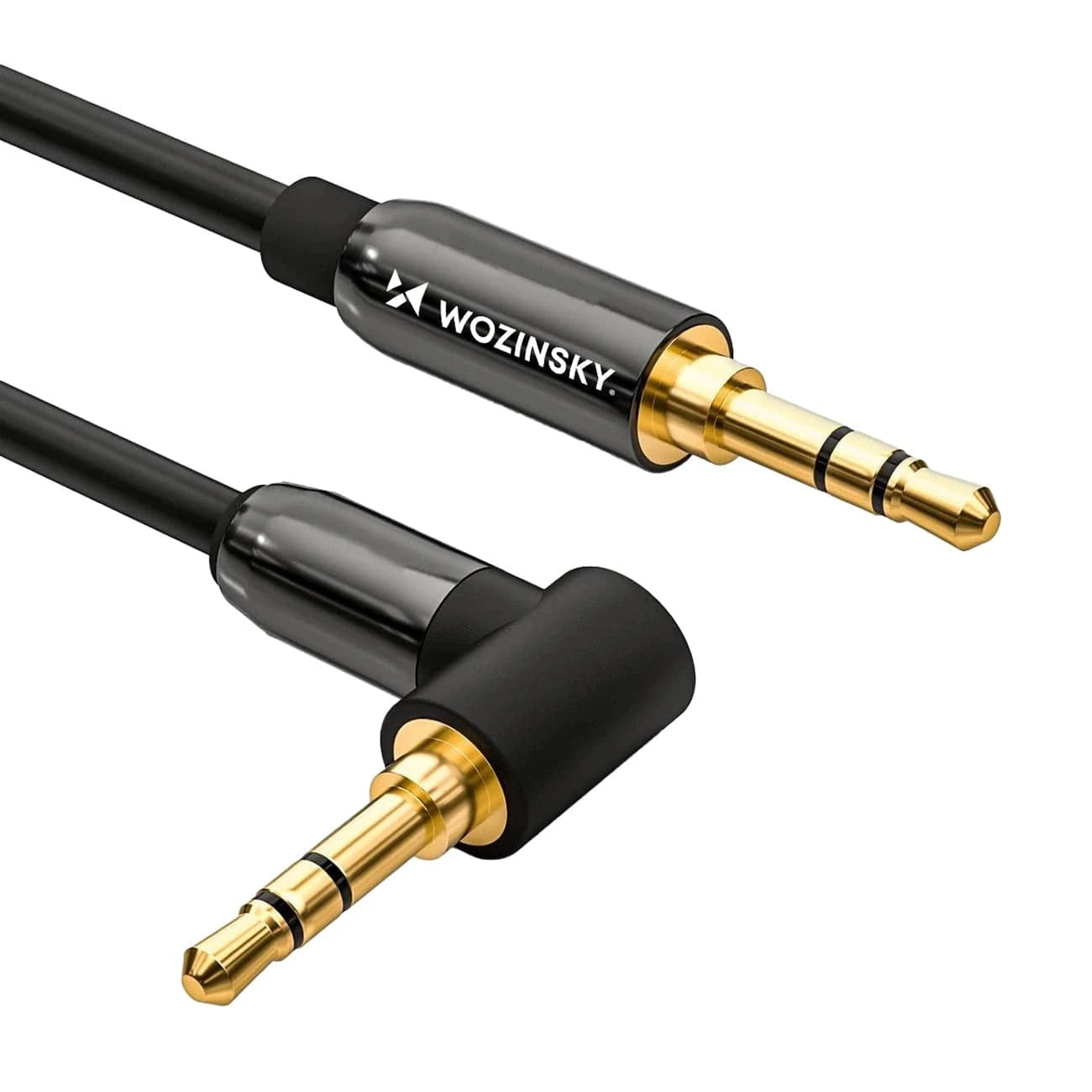 Wozinsky Angled AUX Cable (3.5mm Male-to-Male)  Black / 2 m