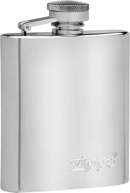 Zippo Flachmann Edelstahl - Silber - 177 Ml - Poliert - Ideal Für Wandern Und Outdoor Aktivitäten